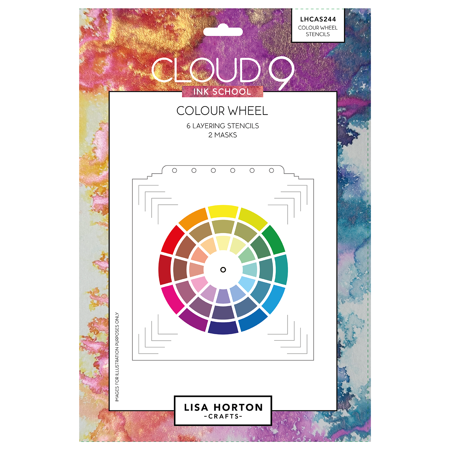 Lisa Horton Crafts Cloud 9 Ink School Colour Wheel Layering Stencils