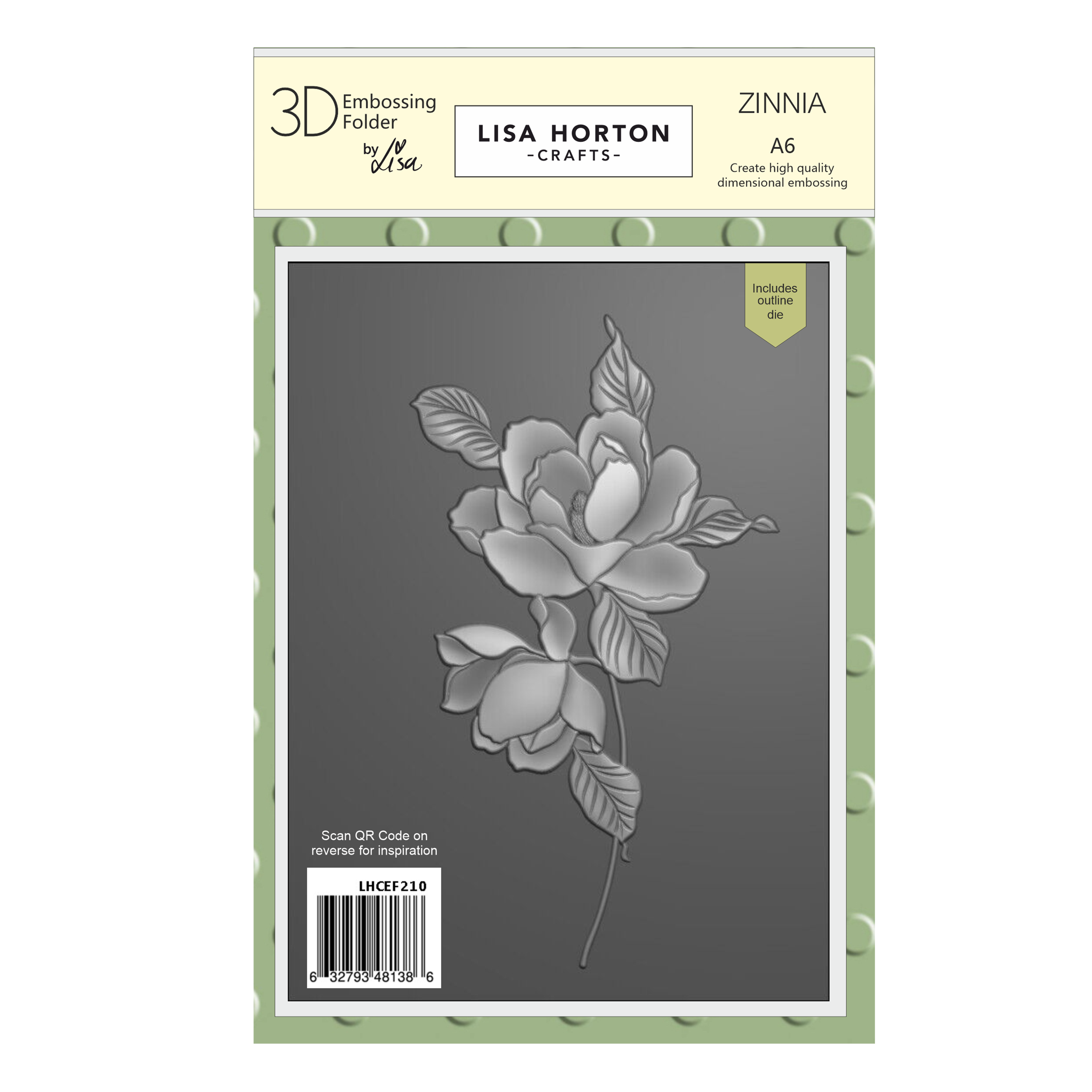 Lisa Horton Crafts - Zinnia A6 Embossing Folder with Die - Lisa
