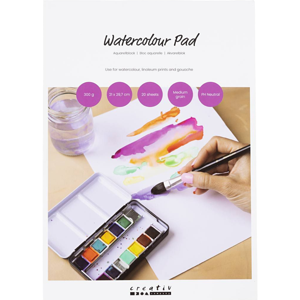 Watercolour Block Pad - 20 Sheets