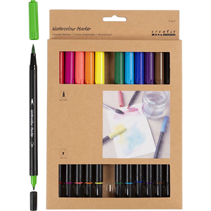 Watercolour Markers - 12 Colours
