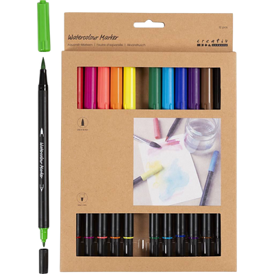 Watercolour Markers - 12 Colours