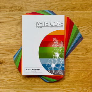 Lisa Horton Crafts Pack of 48 Sheets of White Core Winter Cardstock - 250GSM