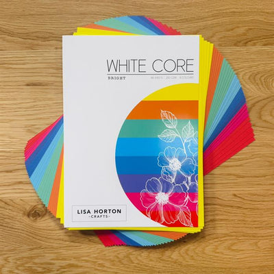 Lisa Horton Crafts Pack of 48 Sheets of White Core Bright Cardstock - 250GSM