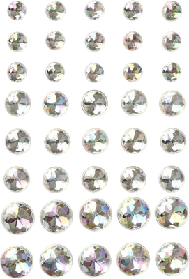 Self-Adhesive Rhinestones – Mixed Size, Crystal (40pc)