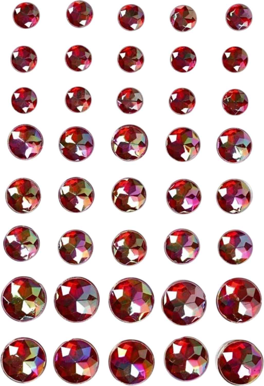 Self-Adhesive Rhinestones – Mixed Size, Red (40pc)