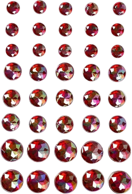 Self-Adhesive Rhinestones – Mixed Size, Red (40pc)