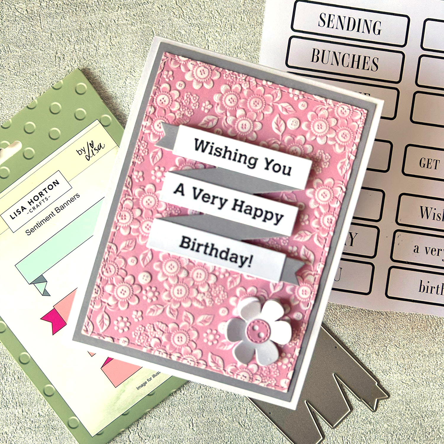 Sentiment Banner Lisa Horton Crafts Sentiment Banners Die Set