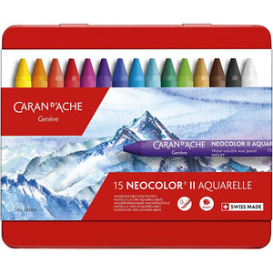 Caran D'Ache Neocolor II Aquarelle Wax Pastels - 15 Pack