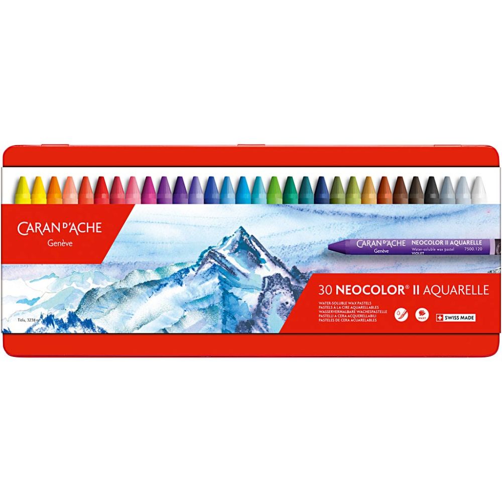 Caran D'Ache Neocolor II Aquarelle Wax Pastels - 30 Pack