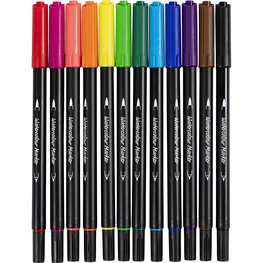 Watercolour Markers - 12 Colours