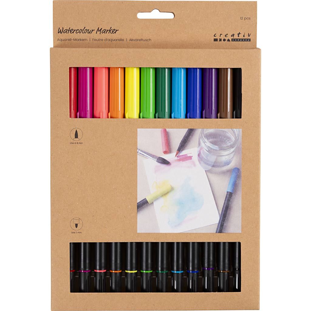 Watercolour Markers - 12 Colours