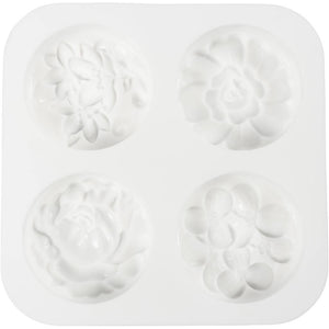 Silicone Mould - Round With Flower Design
