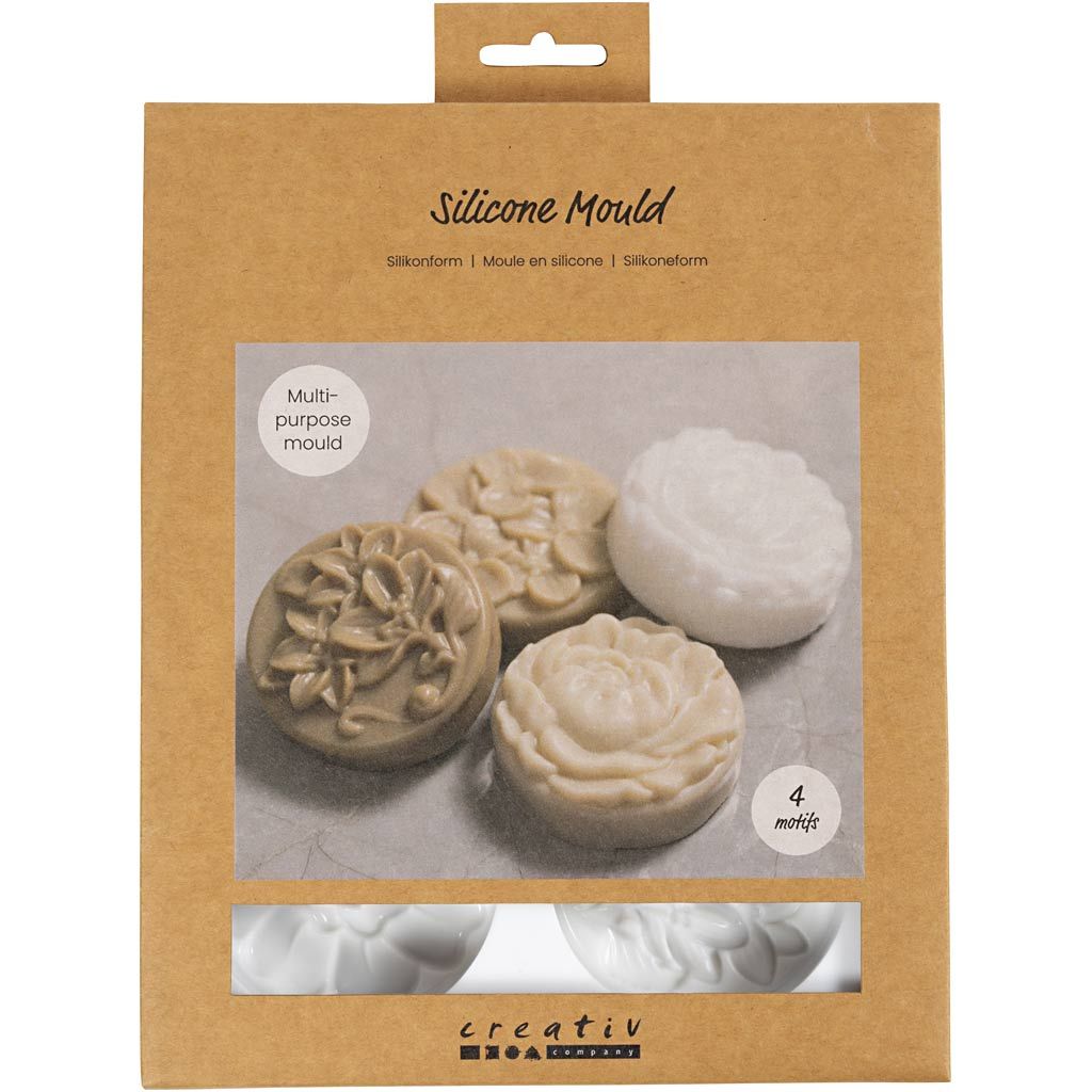 Silicone Mould - Round With Flower Design