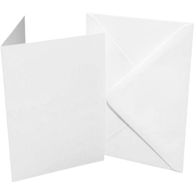 Cards & Envelopes 5 x 7 White 300GSM 40 Pack