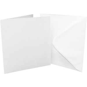 Cards & Envelopes 6 x 6 White 300GSM 40 Pack