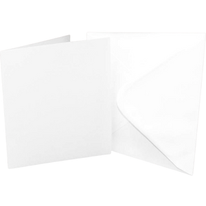 Cards & Envelopes 8x8 White 300GSM 25 Pack