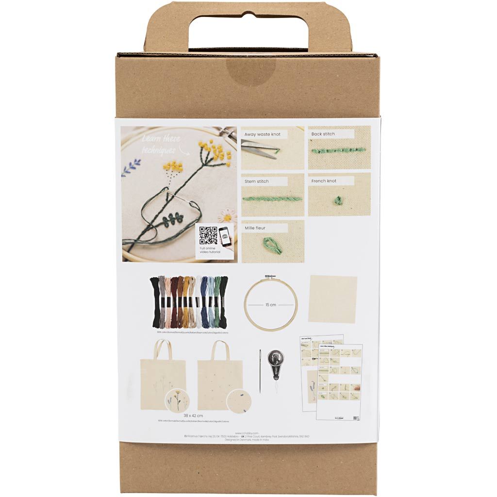 Starter Craft Kit Embroidery - Flowers