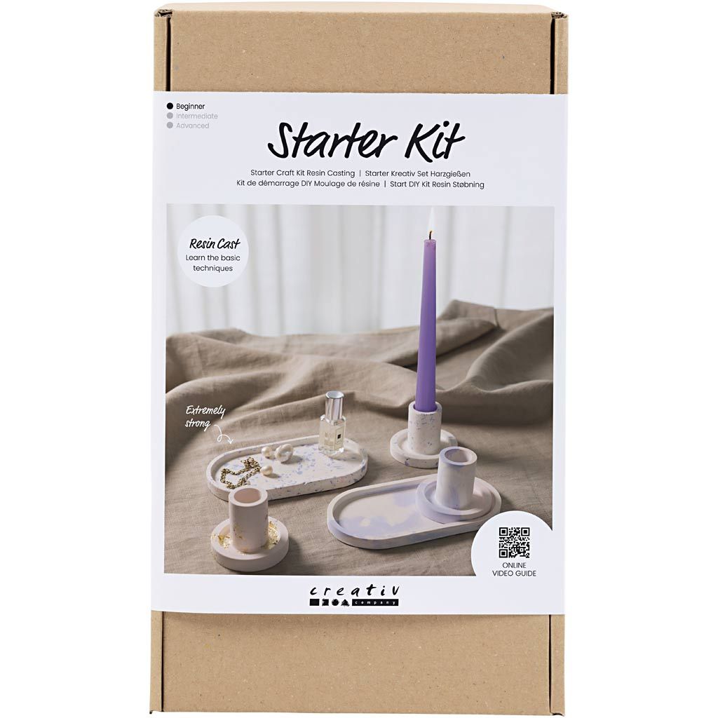 Starter Craft Kit Resin Casting - 3 candle holders and 2 trays