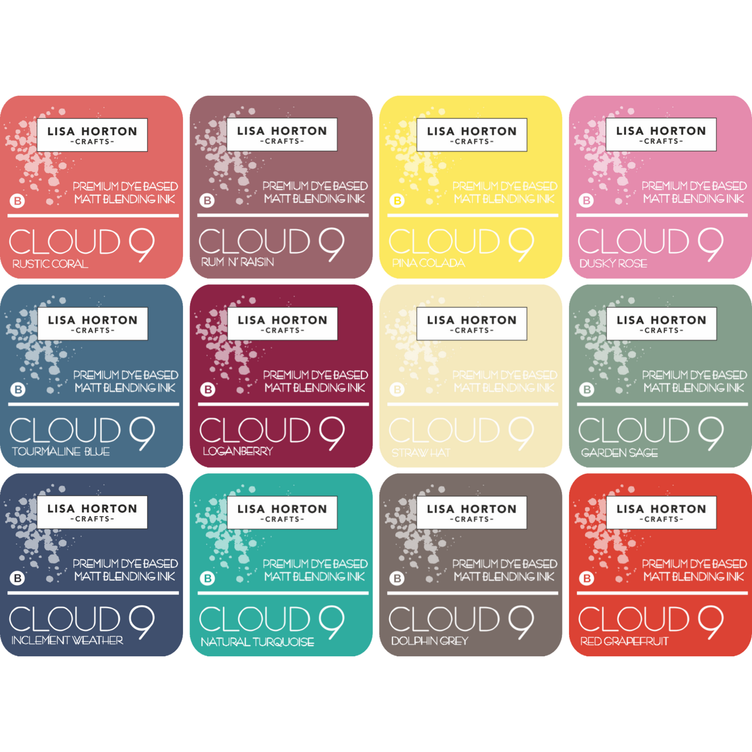 Cloud 9 Matt Blending Ink Pad Complete Collection - Release 3 (12 colours)