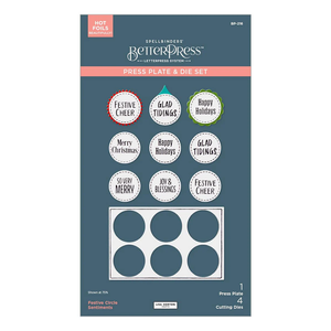Spellbinders x Lisa Horton Crafts Festive Circle Sentiments Press Plate and Die Set