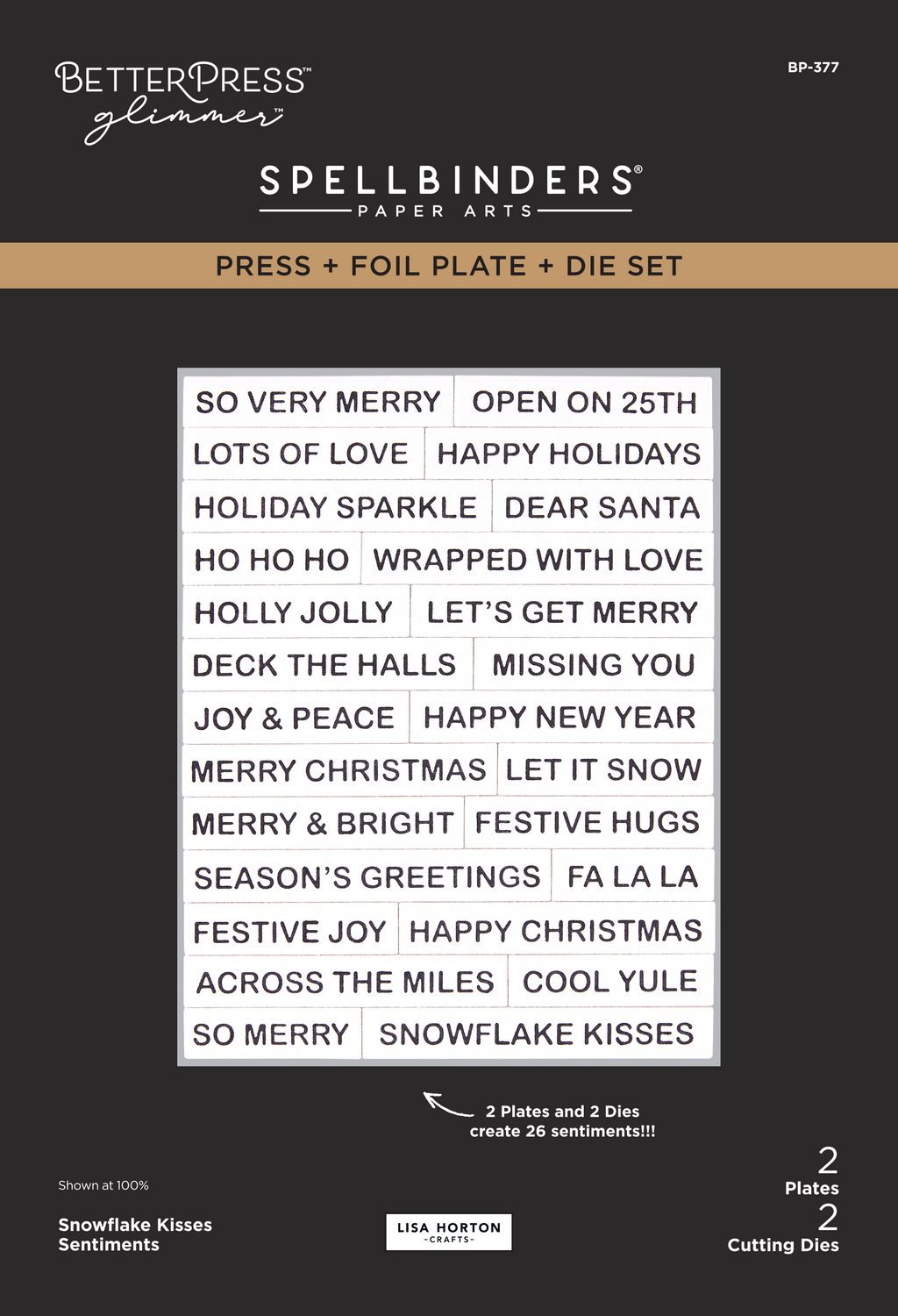 Spellbinders x  Lisa Horton Crafts Snowflake Kisses Sentiments Press + Foil Plate & Die Set