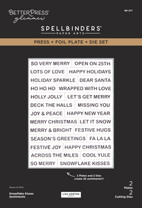 Spellbinders x  Lisa Horton Crafts Snowflake Kisses Sentiments Press + Foil Plate & Die Set