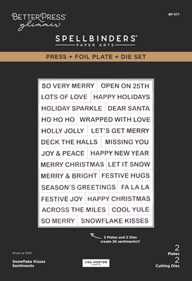 Spellbinders x  Lisa Horton Crafts Snowflake Kisses Sentiments Press + Foil Plate & Die Set