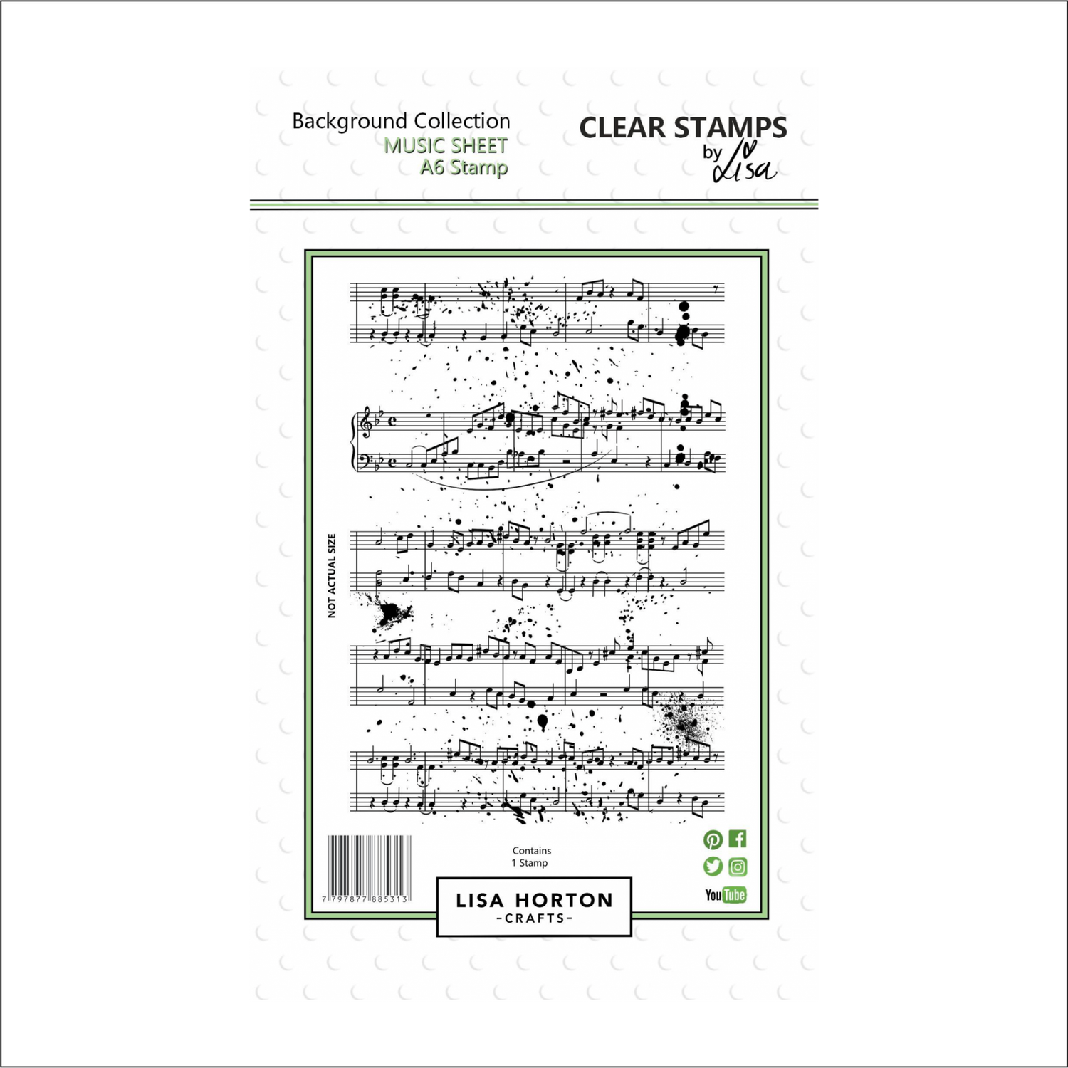 Lisa Horton Crafts Music Sheet A6 Stamp Set