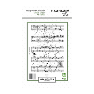 Lisa Horton Crafts Music Sheet A6 Stamp Set