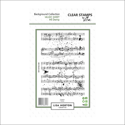 Lisa Horton Crafts Music Sheet A6 Stamp Set