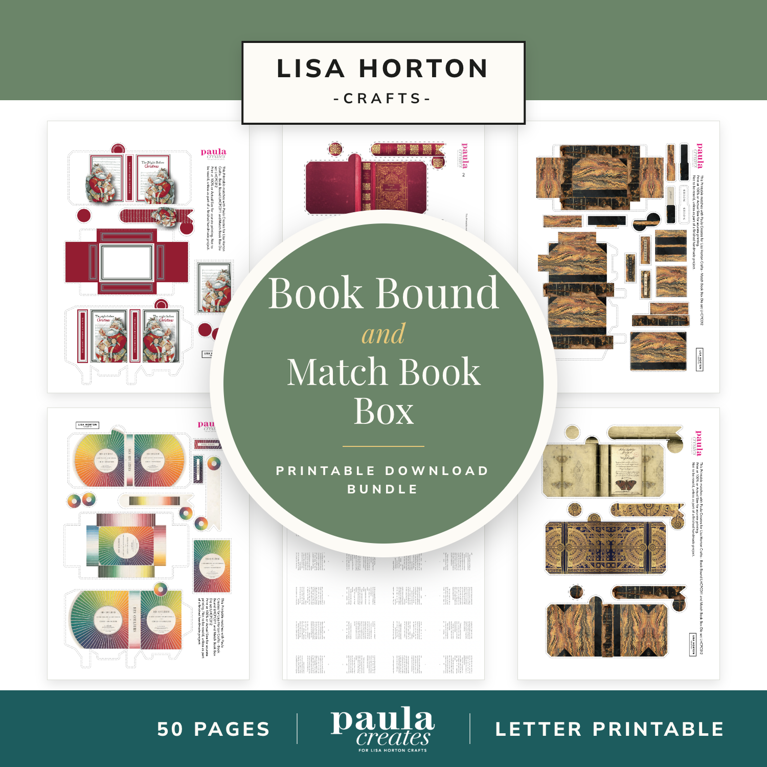 Paula Creates Book and Match Box Letter USA size Printable Download Bundle 50+ designs