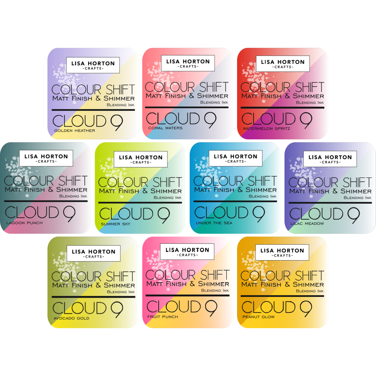 Cloud 9 Matt Blending Colour Shift Ink Pad Complete Collection