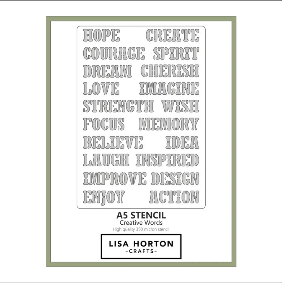 Lisa Horton Crafts A5 Creative Words Stencil