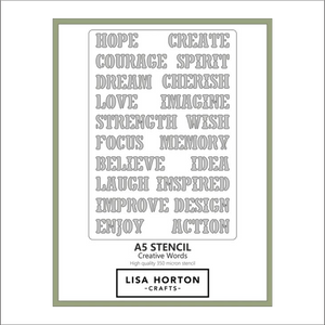 Lisa Horton Crafts A5 Creative Words Stencil