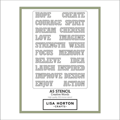 Lisa Horton Crafts A5 Creative Words Stencil
