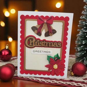 Spellbinders Bow & Bell Scallop Frame Etched Dies from the All About Christmas Collection by Lisa Horton