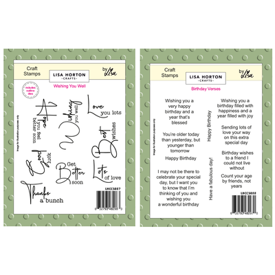 Lisa Horton Crafts Stamp & Die Sets - Birthday Verses and Wishing You Well