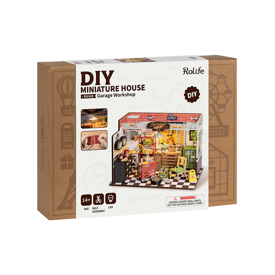 Rolife Garage Workshop - DIY Miniature House Kit - DG165