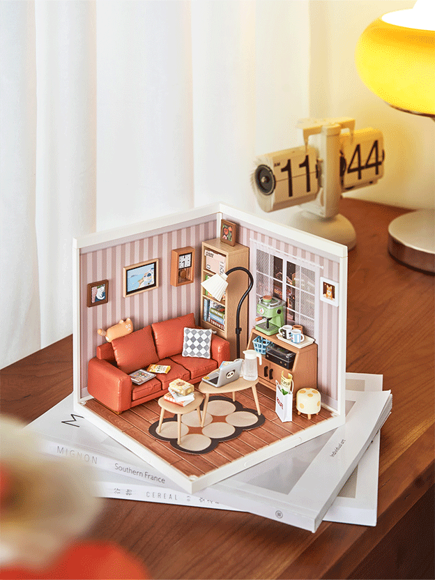 Rolife Cozy Living Lounge - DIY Plastic Miniature House - DW007