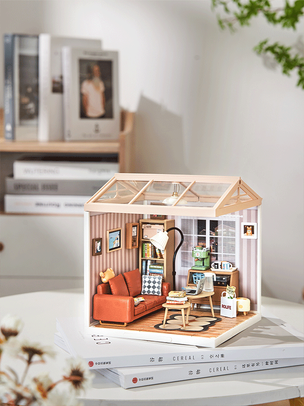 Rolife Cozy Living Lounge - DIY Plastic Miniature House - DW007