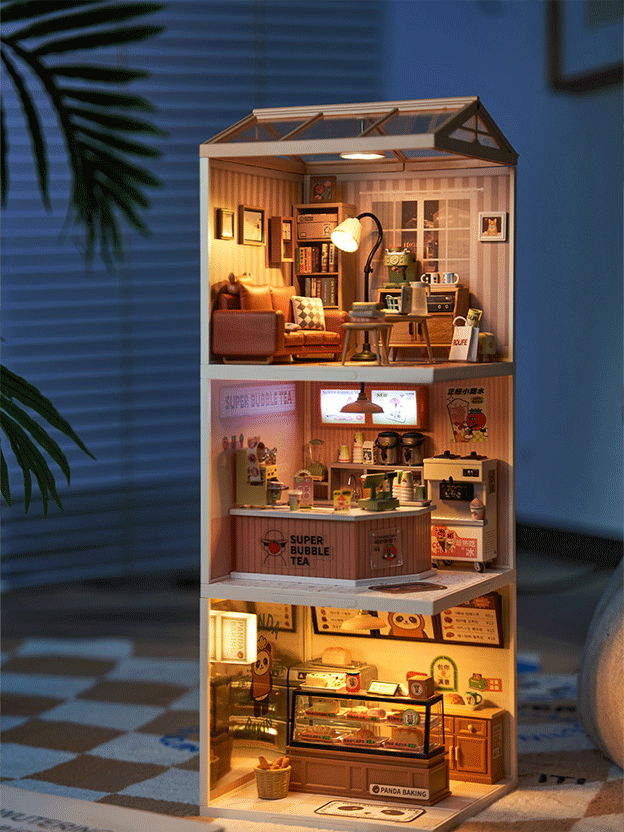 Rolife Cozy Living Lounge - DIY Plastic Miniature House - DW007