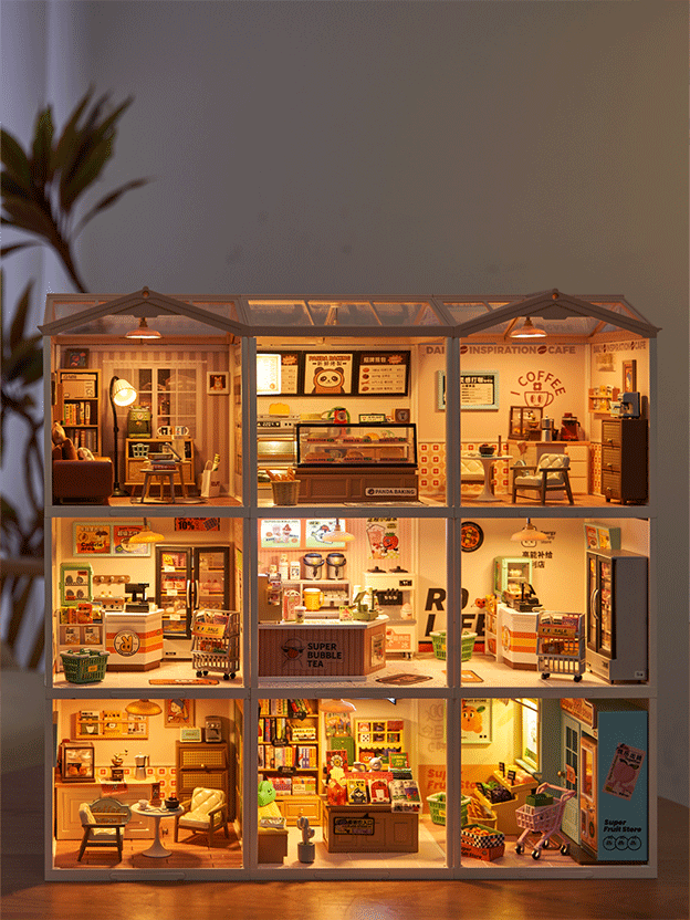 Rolife Cozy Living Lounge - DIY Plastic Miniature House - DW007