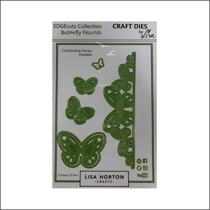 Lisa Horton Crafts EdgeCutz Butterfly Flourish Die Set and Matching Stamps