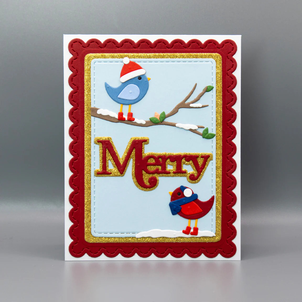 Spellbinders Merry Sentiments Clear Stamp & Die Set from the All About Christmas Collection by Lisa Horton