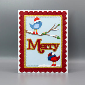 Spellbinders Merry Sentiments Clear Stamp & Die Set from the All About Christmas Collection by Lisa Horton