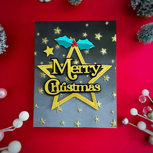 Spellbinders Merry Sentiments Clear Stamp & Die Set from the All About Christmas Collection by Lisa Horton