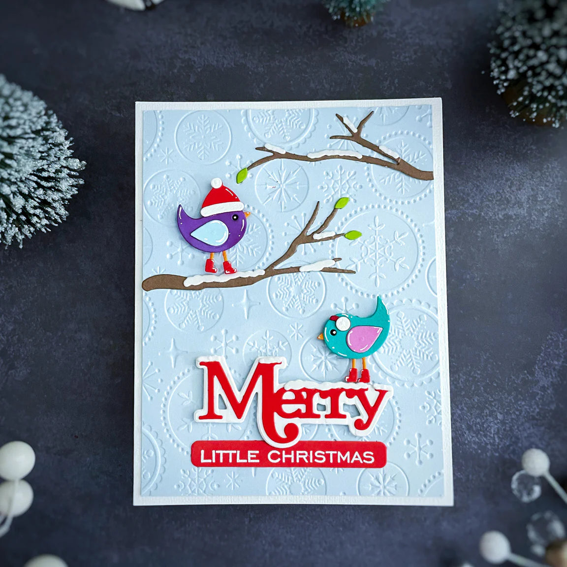 Spellbinders Merry Sentiments Clear Stamp & Die Set from the All About Christmas Collection by Lisa Horton