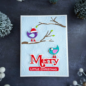 Spellbinders Merry Sentiments Clear Stamp & Die Set from the All About Christmas Collection by Lisa Horton