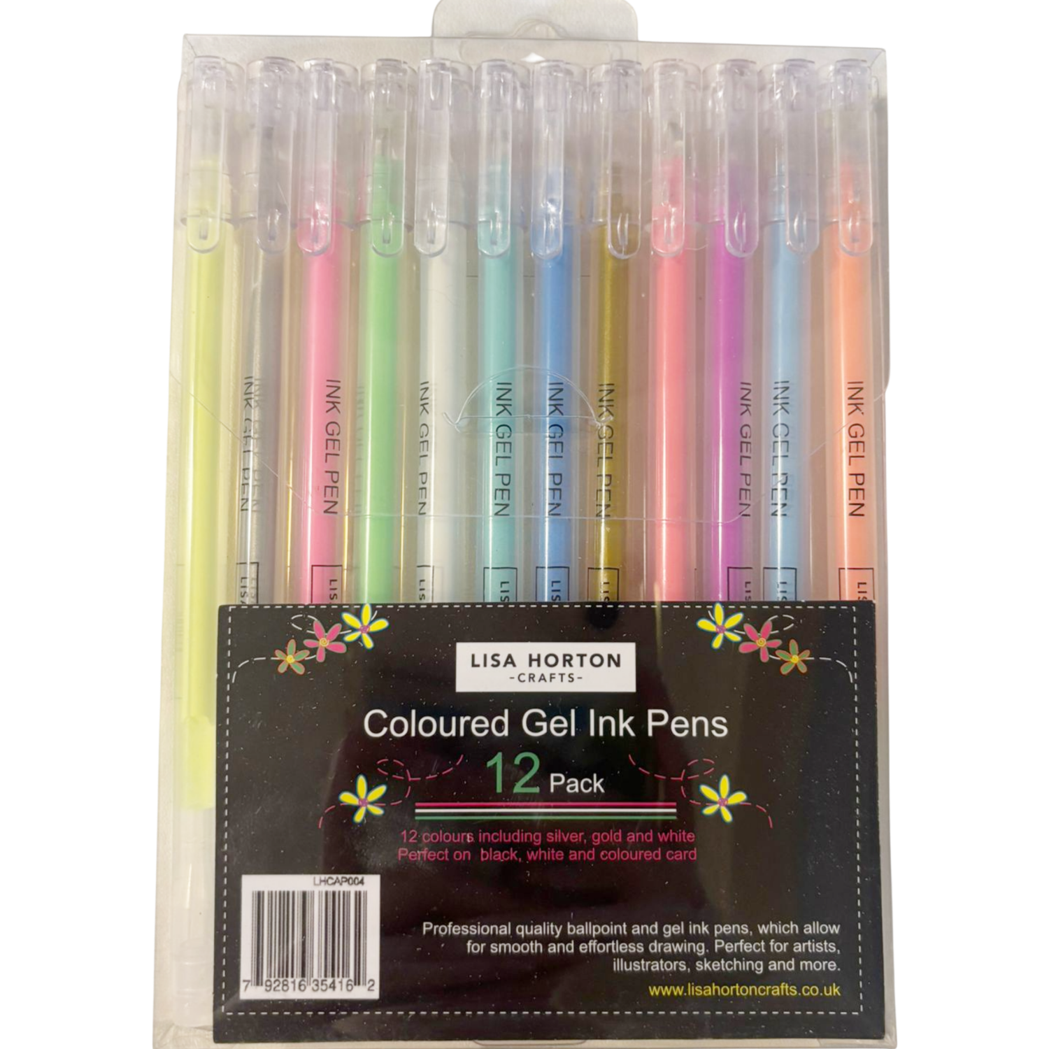Set of 12 Coloured Gel Ink Pens