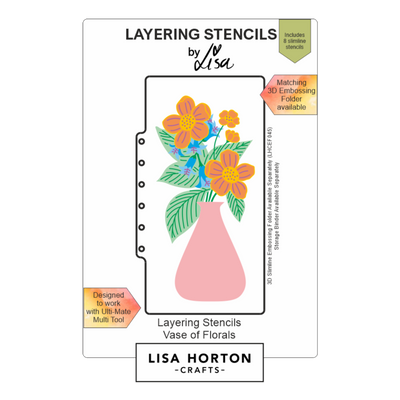 Lisa Horton Crafts Vase of Florals DL Layering Stencils